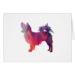 Papillon Dog Geo Motif Silhouette Purple Card