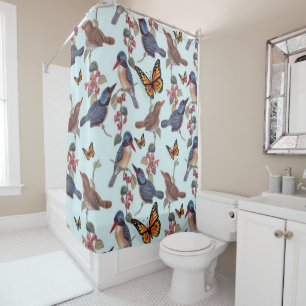 Papillon d'oiseau de rideau de douche