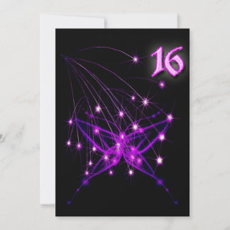 Papillon électrique Goth Sweet 16 Invitation