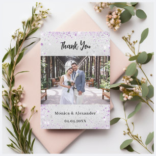 Papillon en argent mariage photo carte de remercie