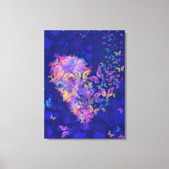 Papillon en toile de coeur Imprimer l'amour - Pein (Recto)