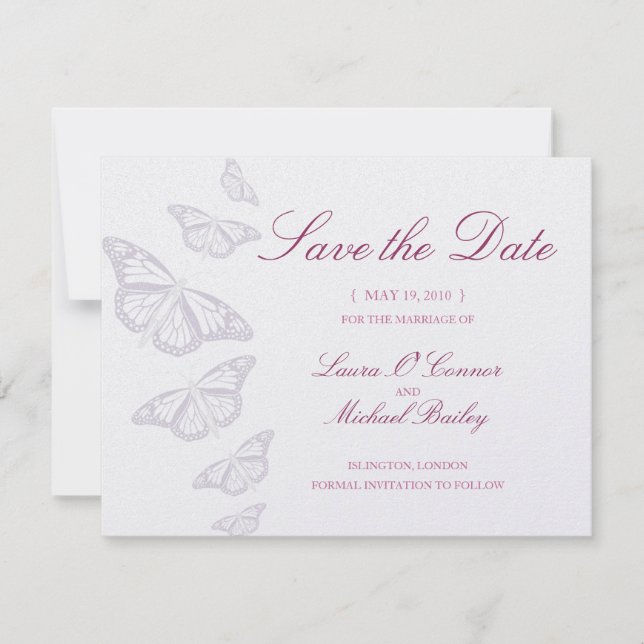 Papillon Enregistrer les cartes de date (Devant)