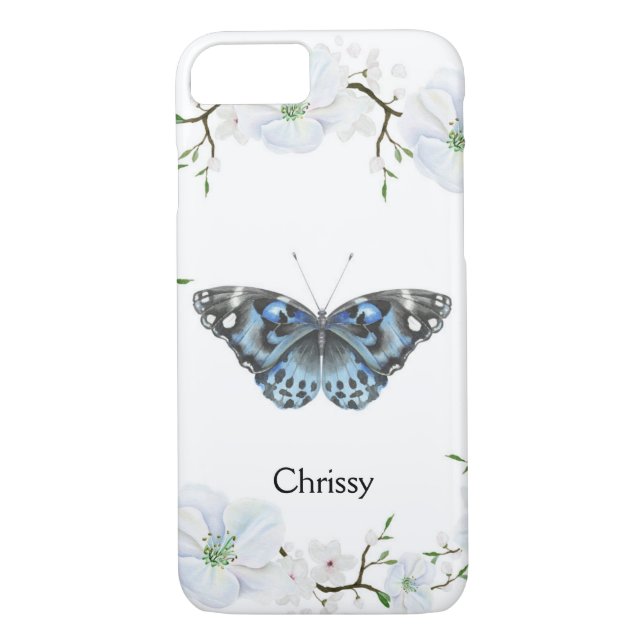 Papillon et fleurs coques iphone (Dos)