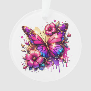 Papillon et fleurs de Noël personnalisés