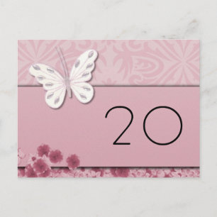 Papillon et fleurs Numéro de tableau Carte postale