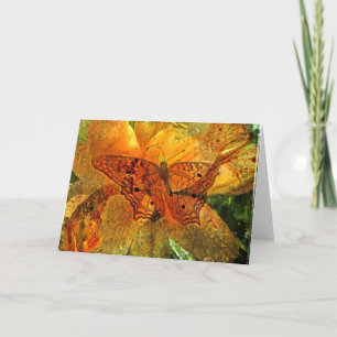 Papillon et lis d'or - Carte