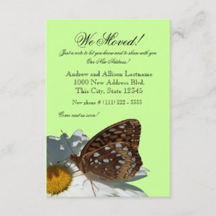Papillon et marguerite Nouvelle adresse Faire-part