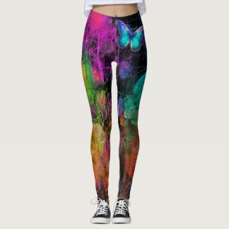 Papillon et motif de peinture sur un collant migno