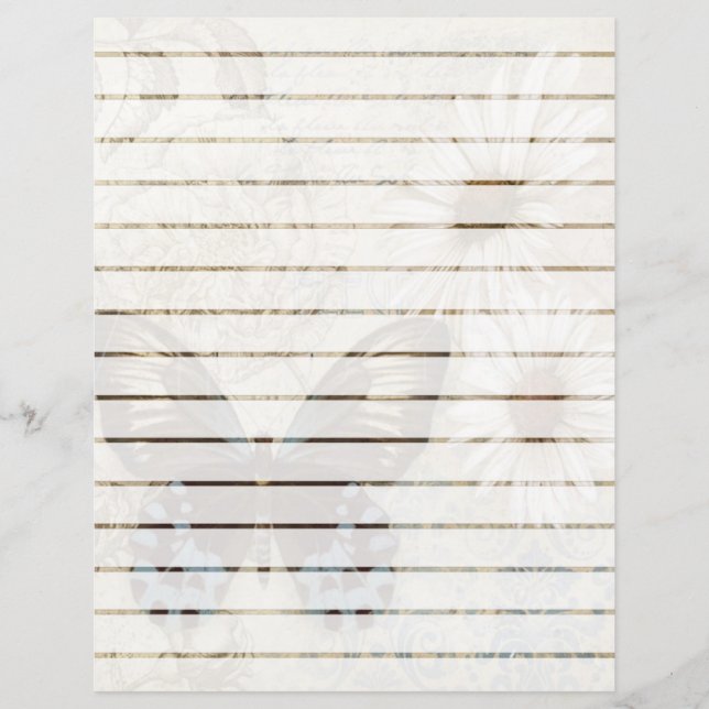 Papillon et pâquerettes (Devant)