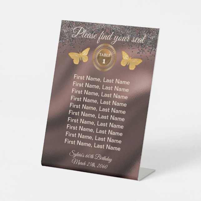 Papillon et Parties scintillant noire, signe numér (Recto)