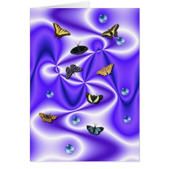 Papillon et perles sur soie violette (Devant)