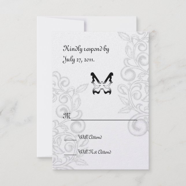 Papillon et RSVP fleuri (Devant)