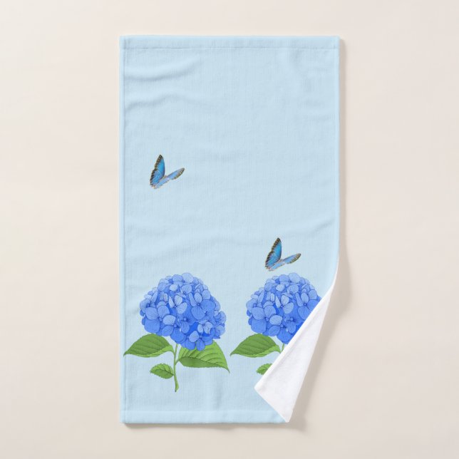 Papillon et serviette à main hydrangea (Serviette à main)