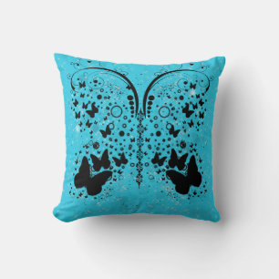 Papillon étincelle AQUA BLEU Coussin