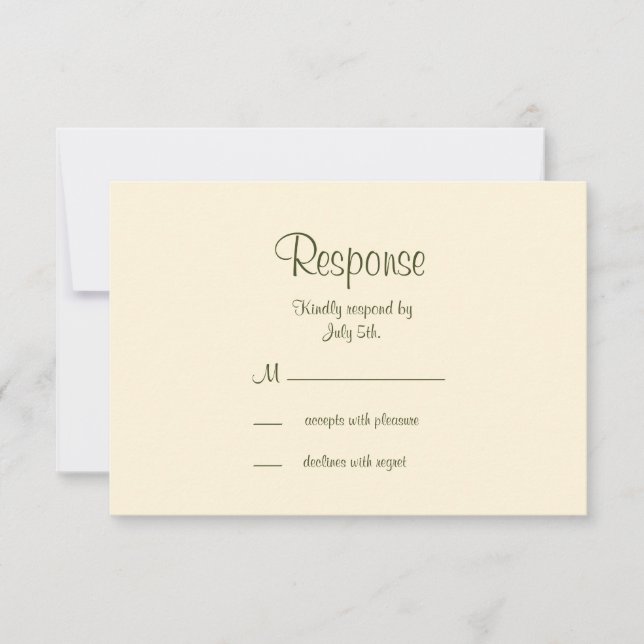 Papillon Filigree RSVP en vert olive (Devant)