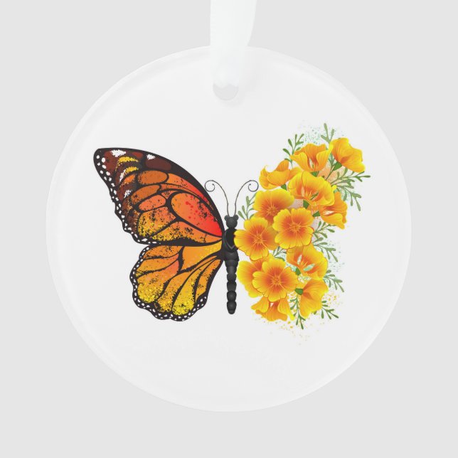 Papillon Fleur avec Pavot de Californie Jaune (devant)