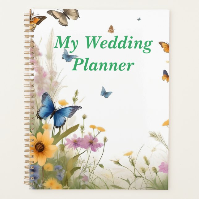 Papillon Fleur sauvage Aquarelle, Wedding planner (Devant)