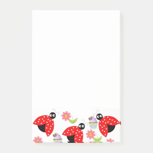 Papillon floral Cupcake Post-it Notes (Devant)