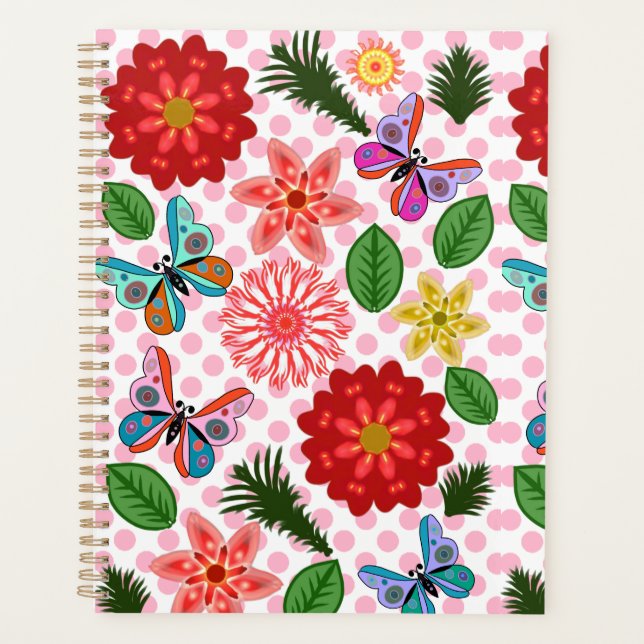 Papillon Floral de Jardin de Printemps Moderne  (Devant)
