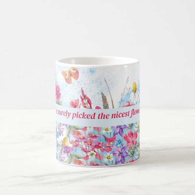 Papillon floral d'été Mug personnalisée (Centre)