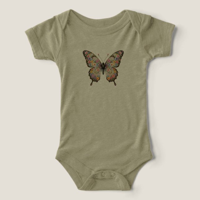 Papillon Floral Orné (Design Recto)