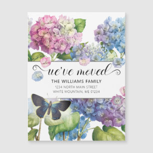 Papillon floral vintage Blue Hydrangea Moving