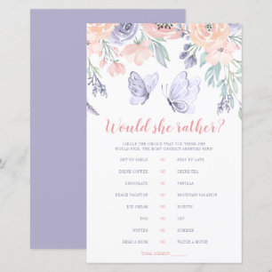 Papillon Floral Violet Rose, Elle Préférerait Joue