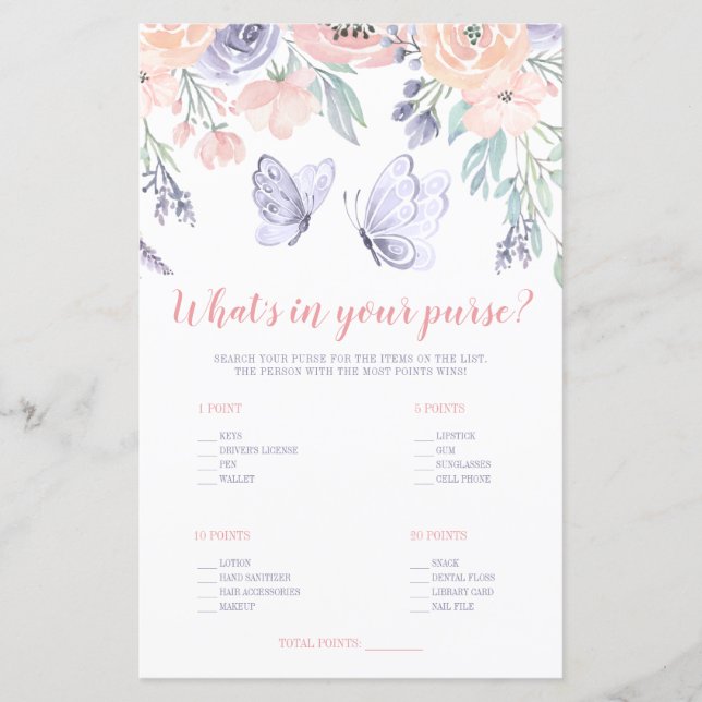 Papillon floral violet rose Qu'est-ce qu'il y a da (Devant)