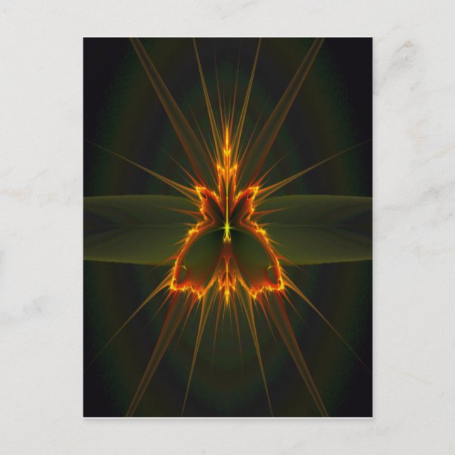 Papillon fractal sur carte postale Arrière - plan  (Devant)