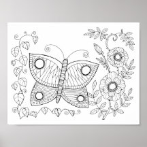 Papillon Garde Faux Gem Coloriage Page Poster