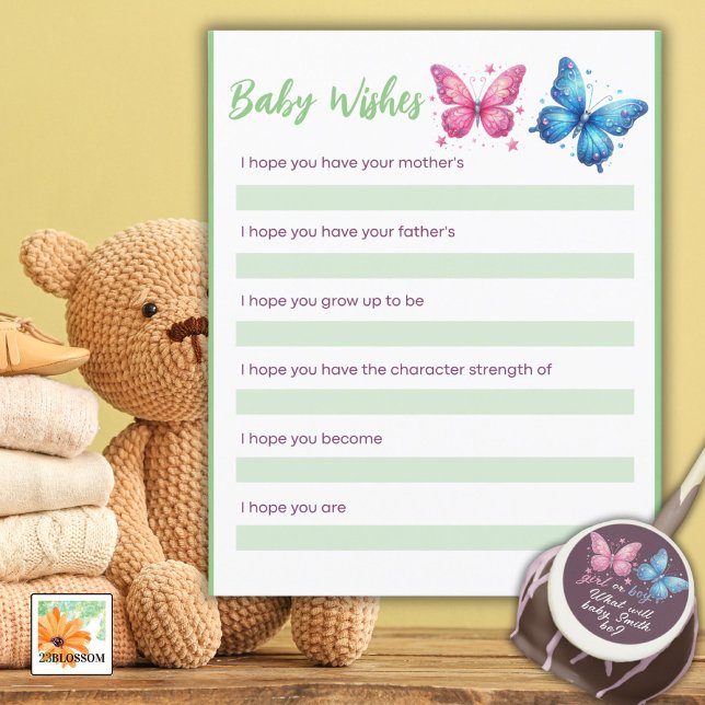 papillon Genre Revey Party Bébé Voeux (Créateur téléchargé)