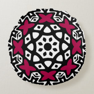 Papillon Géométrique Mandala Coussin Rond
