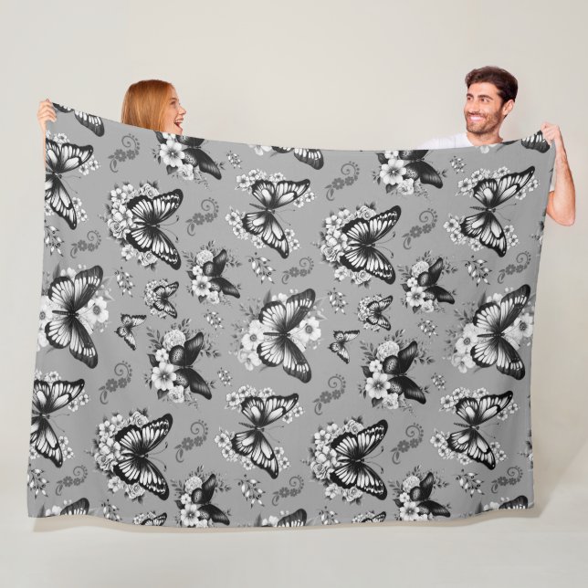 Papillon gris Motif polaire couverture (En situation)
