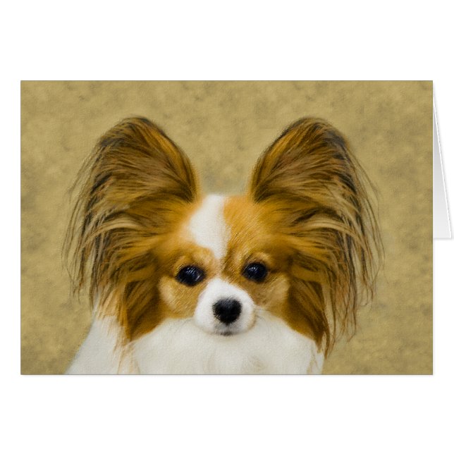 Papillon (Hound Tri) Peinture - Art Chien original (Devant horizontal)