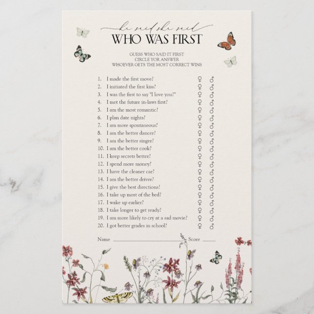 Papillon Il A Dit Qu'Elle A Dit Fleur sauvage Douc (Devant)