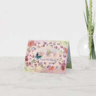 Papillon illustré et carte de note botanique