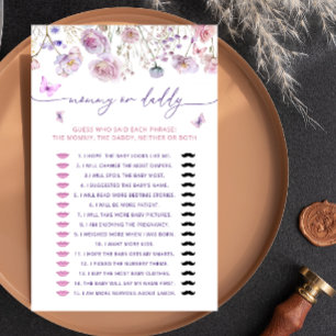 Papillon Jardin maman ou papa Baby shower Jeu