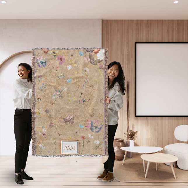 Papillon Jardin Vintage Jeu de lancer couverture (Créateur téléchargé)