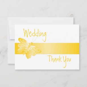 Papillon jaune Carte de remerciements mariage