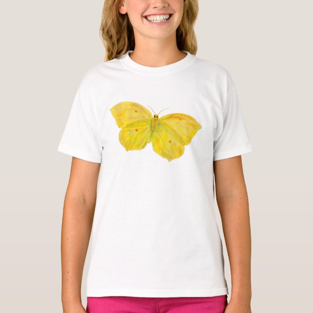 Papillon Jaune Citron volant T-Shirt (Devant)