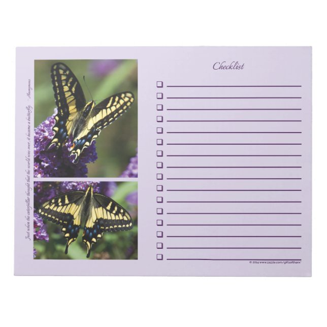 Papillon jaune I & II - Grand Bloc-notes (Devant)
