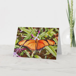Papillon Julia sur carte Fleur sauvage Art Note