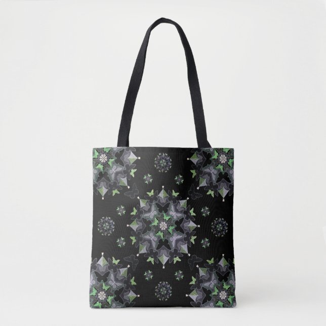 Papillon Kaleid Sac fourre-tout d'impression, noir (Devant)