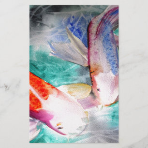 Papillon Koi aquarelle japonais Poisson Art