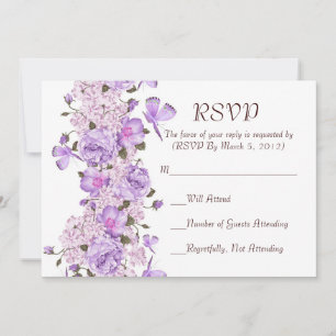 Papillon Lavande Florale Jardin carte RSVP
