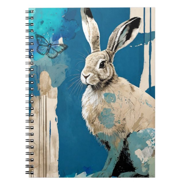 Papillon + lièvre | Journal carnet (Devant)