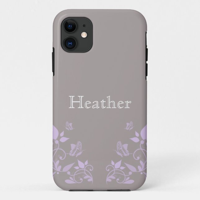 Papillon Lilac Floral BT iPhone 5 Coque (Dos)