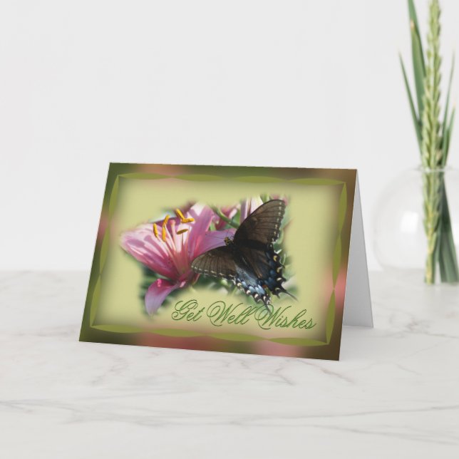 Papillon & Lily Get Well ou autre carte d'occasion (Devant)