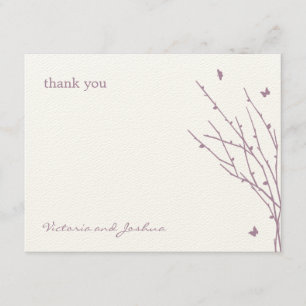 Papillon Love Mariage Merci Cartes (violet)