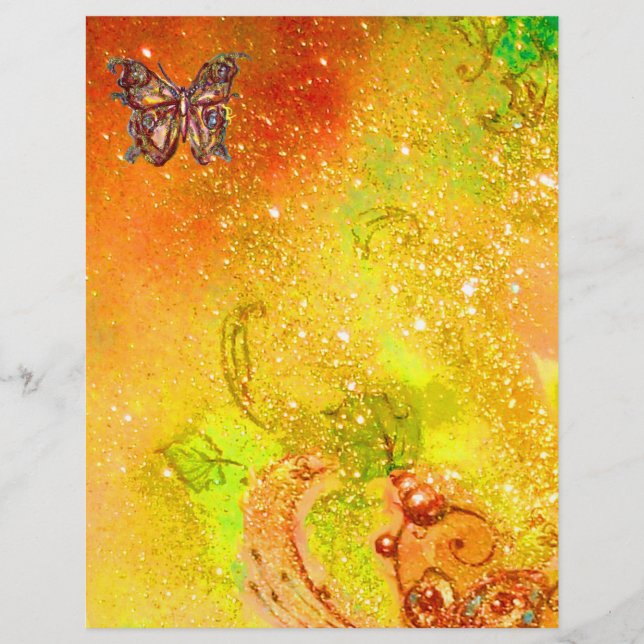 PAPILLON MAGIQUE EN PAILLETTES D'OR (Devant)